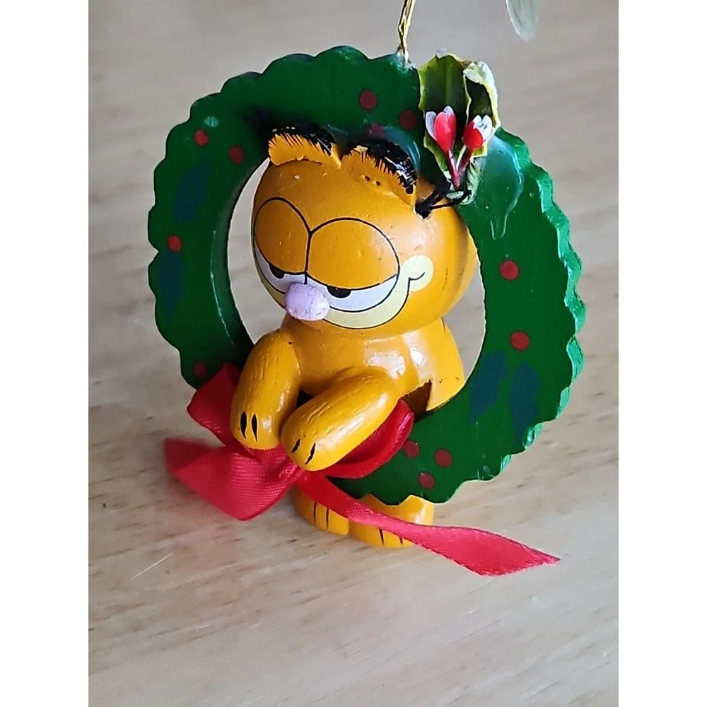 Vintage‎ GARFIELD Wooden Christmas Ornament 1981 United Feature Syndicate Dakin